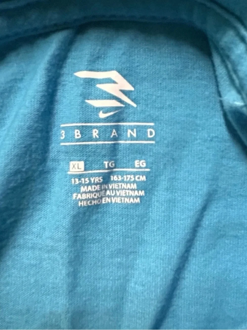 Boys Nike 3 Brands Blue Short Sleeve T Shirt Level Up Size X